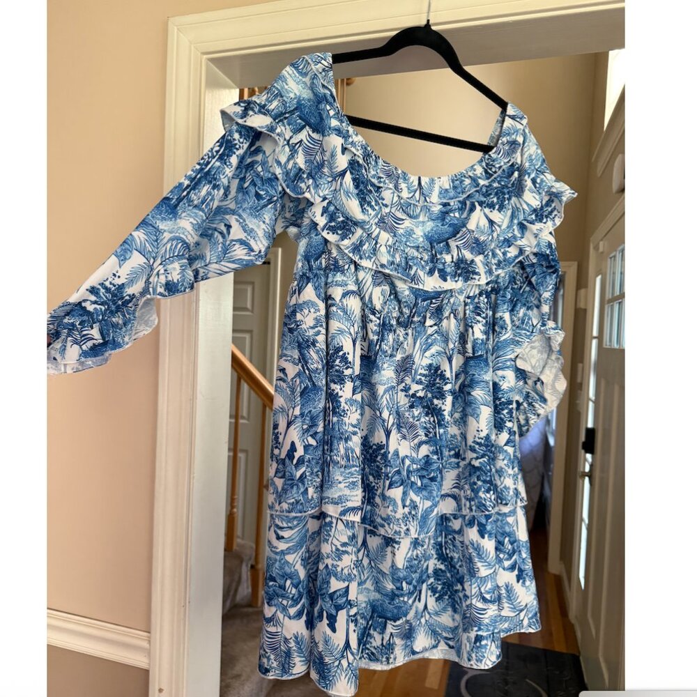 Blue Tropical Dress Plus Size Size 2XL NEW